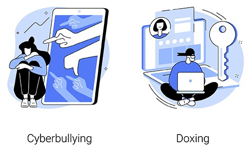 An image featuring cyberbullying and doxing concept