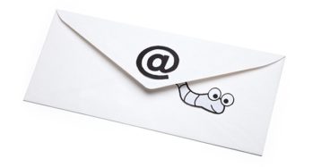 An image featuring an email worm concept