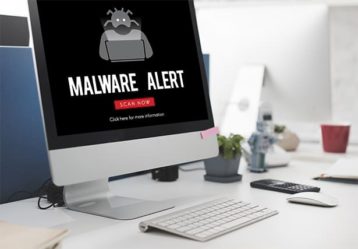 An image featuring malware alert concept
