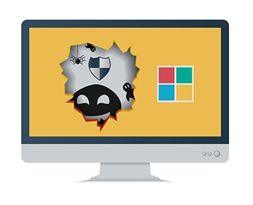 An image featuring Microsoft Windows defender logic bomb concept