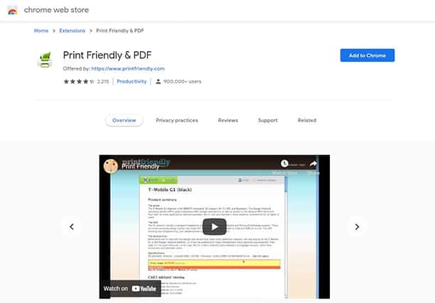 An image featuring Print Friendly PDF chrome extension