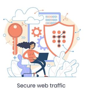 An image featuring secure web traffic concept