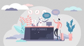 An image featuring a person and a bot representing in game bot lobbies concept