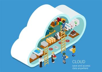 An image featuring cloud storage service concept