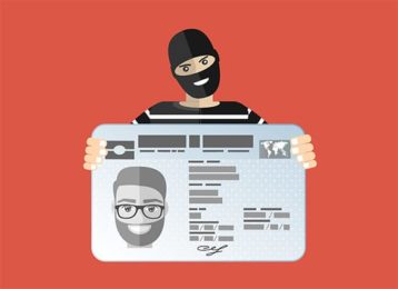 An image featuring data theft and identity fraud concept