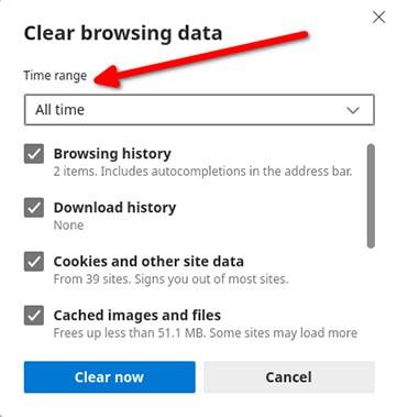 An image featuring how to clear browser history on Microsoft Edge on a personal computer step6