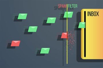 An image featuring spam filter system concept