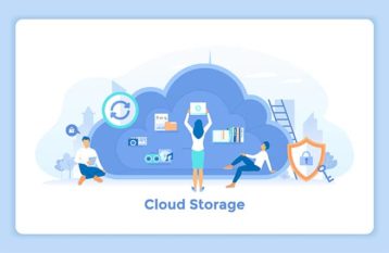 An image featuring cloud storage service concept