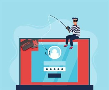 An image featuring Netflix account phishing concept