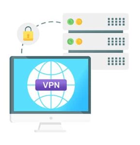 An image featuring proxy server and a VPN concept