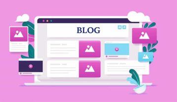 An image featuring a blogging website concept