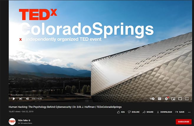 An image featuring Human Hacking TEDTalk Youtube screenshot