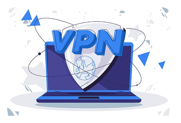 An image featuring a laptop that has a VPN connection on it concept