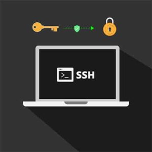 An image featuring a laptop that has SSH keys on it concept