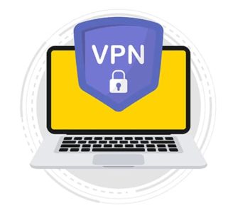 An image featuring secure VPN service on laptop concept