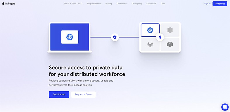 An image featuring Twingate website screenshot