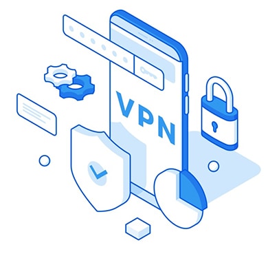 An image featuring VPN security on mobile concept