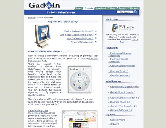 An image featuring Gadwin website homepage