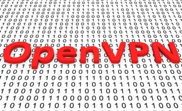 open vpn 3D logo in binary code