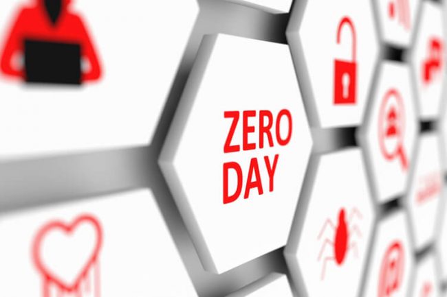 hexagon digital tile that says "zero day"