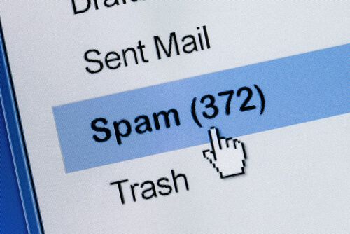 An image featuring 372 emails in the Spam folder representing spam emails concept