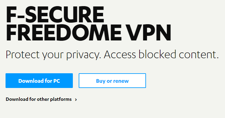 F-Secure Freedome VPN 2.69.35 download the new for windows