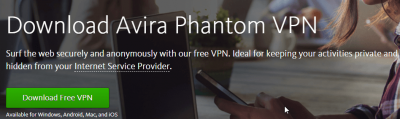 Avira Phantom VPN Homepage