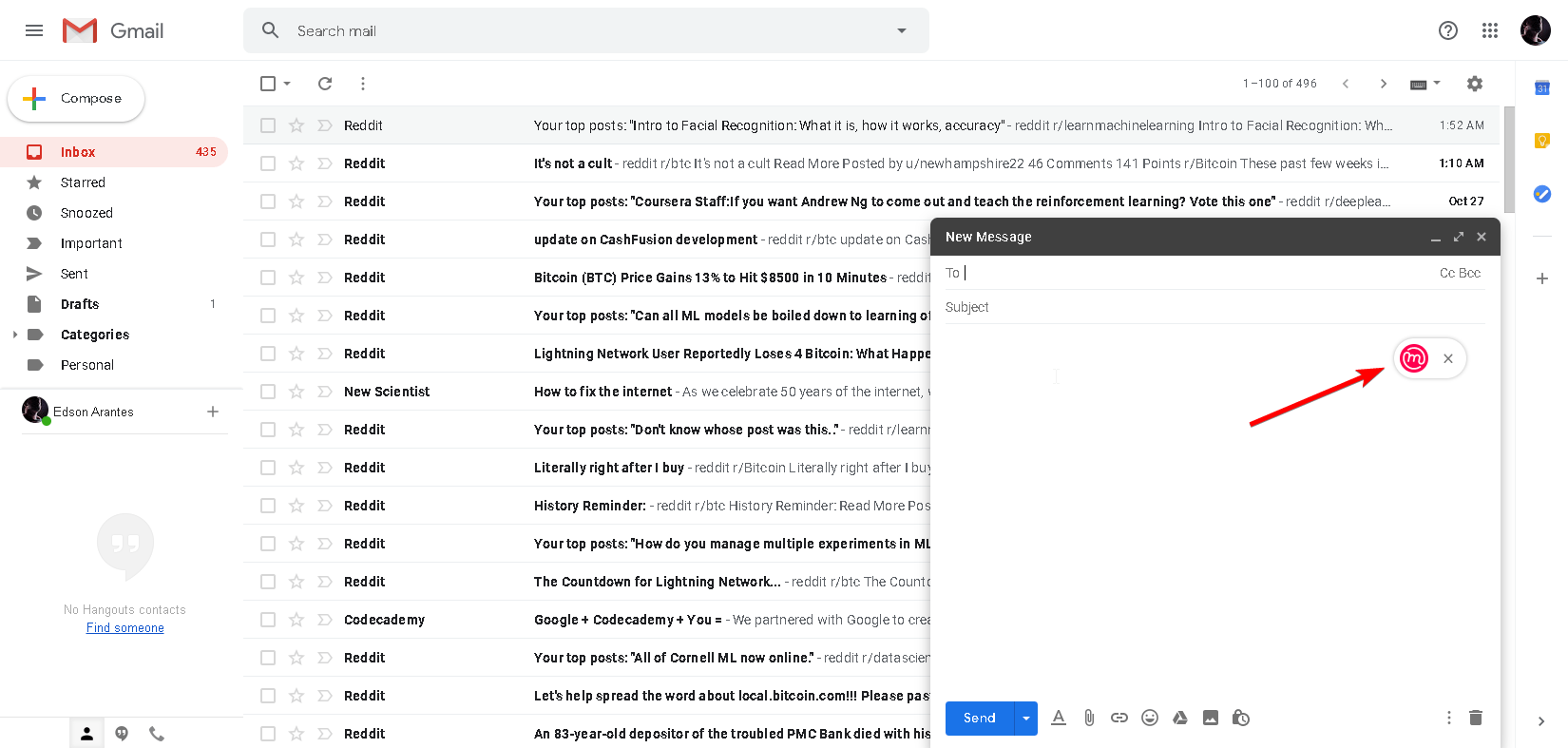 added button to gmail