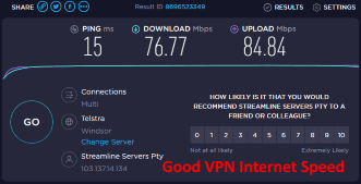 Download and upload speed using a good VPN