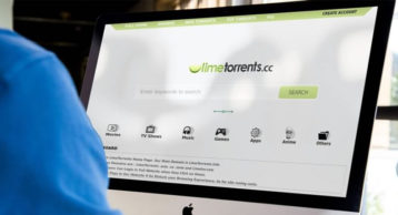 LimeTorrents being opened on a macbook