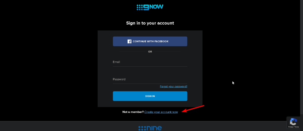 An image featuring how to create an account on 9now website