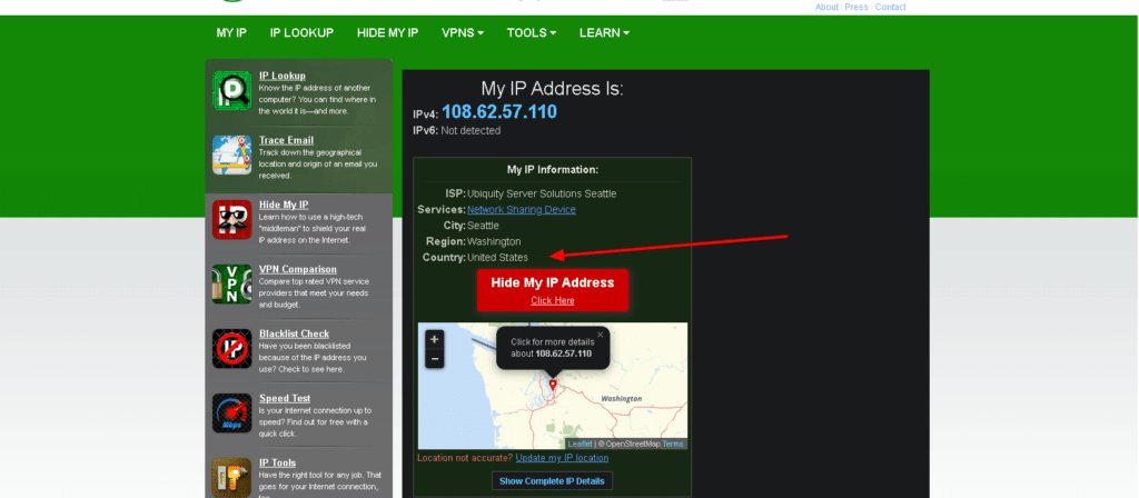 An image featuring a screenshot of IP address