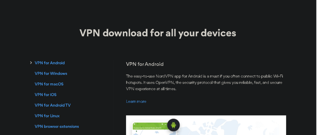 VPN download page
