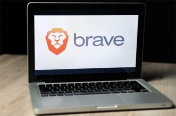 Brave browser running on a laptop