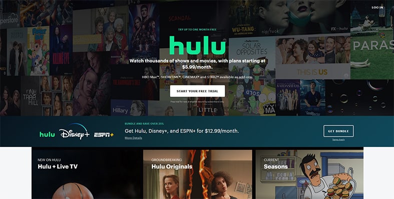 Hulu Homepage