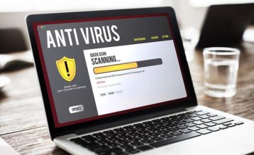antivirus software running on a laptop