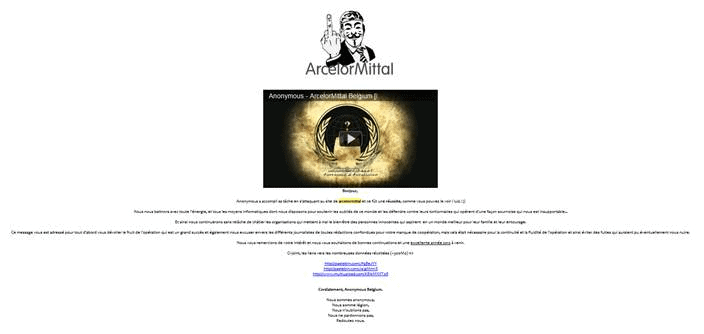 ArcelorMittal homepage screenshot