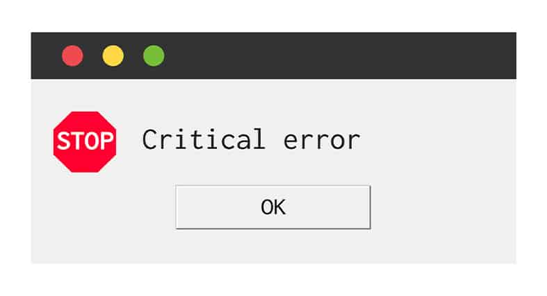 what is google chrome critical error red screen