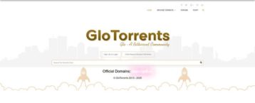 An image featuring the homepage of the Glotorrents website