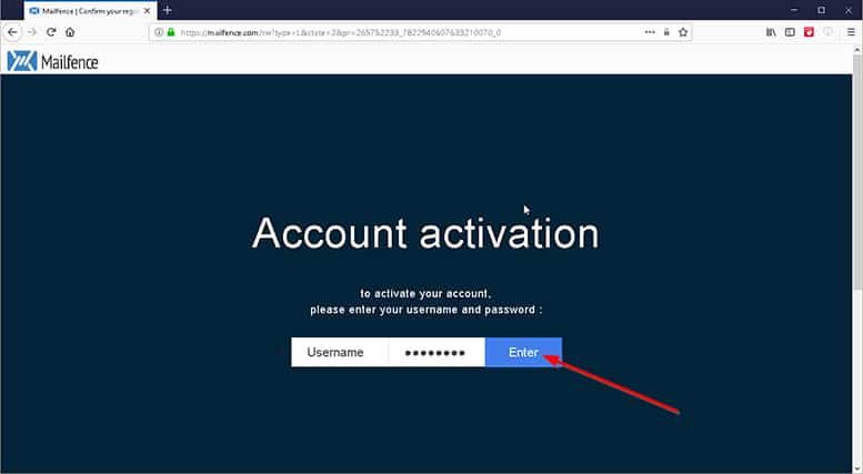 An image featuring how to create an account in Mailfence step 4