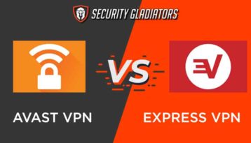 An image featuring the Security Gladiators logo with Avast VPN vs Express VPN comparison