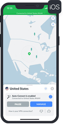 An image featuring being connected to the United States with NordVPN