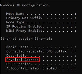An image featuring how to find Your MAC address on Windows method2 step5