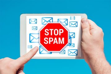 An image featuring stop spam concept