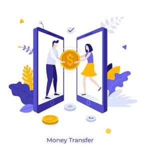 An image featuring money transfer and payment application concept