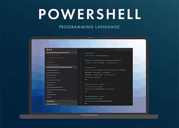 An image featuring PowerShell programming language concept