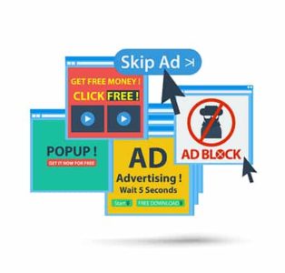 An image featuring multiple ads representing adware concept