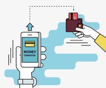 An image featuring money transfer and payment application concept