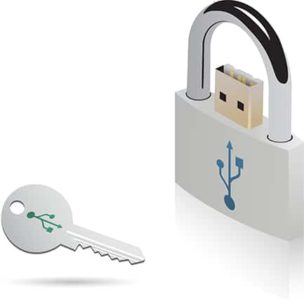 An image featuring an USB security key concept