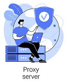 An image featuring a proxy server concept